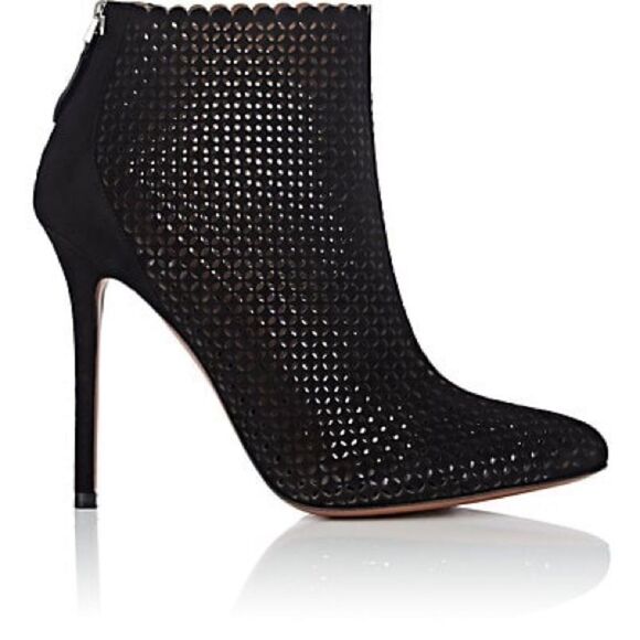 Alaia Shoes - Alaia Laser Cut Suede Booties